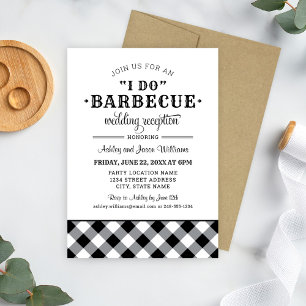 Ich mache GRILLEN Schwarz-Weiß Hochzeitsempfang Einladung