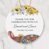 Ich mache GRILLEN Sonnenblume Rustikale Engagement Geschenkanhänger (Rückseite)