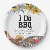 Ich mache GRILLEN Sonnenblume Rustikale Engagement Pappteller (Vorderseite)