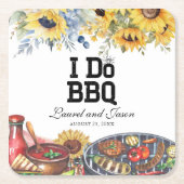 Ich mache GRILLEN Sonnenblume Rustikale Engagement Rechteckiger Pappuntersetzer (Vorderseite)