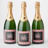 Ich mache GRILLEN Sparkling Wine Label - Rot - Cus Schaumweinetikett (Flaschen)
