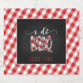 Ich mache GRILLEN Sparkling Wine Label - Rot - Cus Schaumweinetikett (Einzelnes Label)