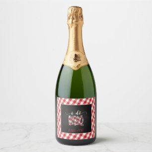 Ich mache GRILLEN Sparkling Wine Label - Rot - Cus Schaumweinetikett