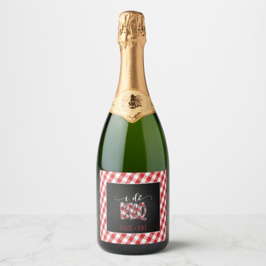 Ich mache GRILLEN Sparkling Wine Label - Rot - Cus Schaumweinetikett (Vorderseite)