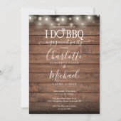 Ich mache GRILLEN String Lights Rustic Wood Verlob Einladung (Vorderseite)