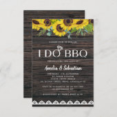 Ich mache GRILLEN Wood Lace Sonnenblumen Brautpart Einladung (Vorne/Hinten)