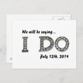 Ich mache Hochzeit Bling Save the Date Einladung (Vorne/Hinten)