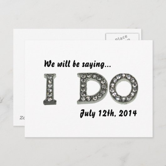 Ich mache Hochzeit Bling Save the Date Einladung (Vorne/Hinten)