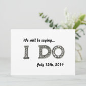 Ich mache Hochzeit Bling Save the Date Einladung (Stehend Vorderseite)