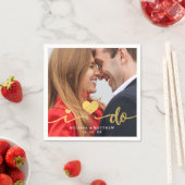 Ich mache Imitats Gold Foto Hochzeitspapier Napkin Serviette (Beispiel)