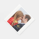 Ich mache Imitats Gold Foto Hochzeitspapier Napkin Serviette (Ecke)