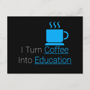 Ich mache Kaffee in Bildung Postkarte