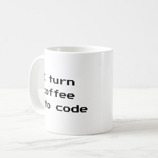 Ich mache Kaffee in Code Coffee Tasse (Vorderseite Links)