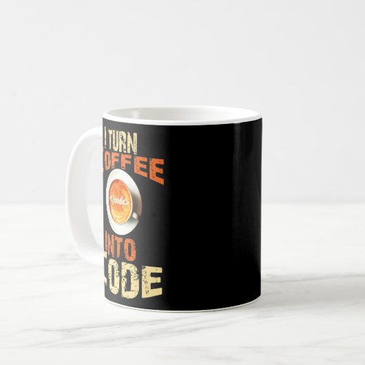 Ich mache Kaffee in Code Kaffee Coder Web-Entwickl Kaffeetasse (Vorderseite Links)