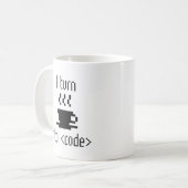 Ich mache Kaffee in Code Kaffeetasse (Vorderseite Links)