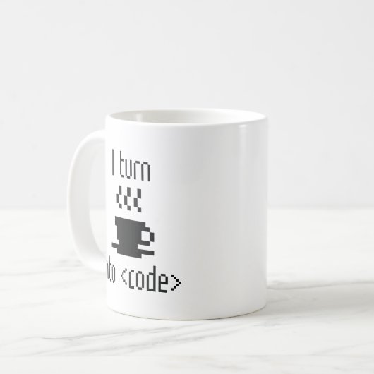 Ich mache Kaffee in Code Kaffeetasse (Vorderseite Links)