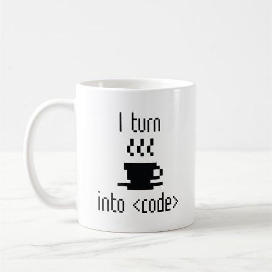 Ich mache Kaffee in Code Kaffeetasse (Links)