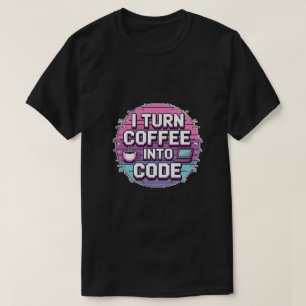 Ich mache Kaffee in Code - Retro Pixel Art Program T-Shirt