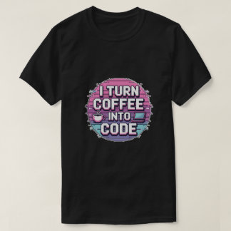 Ich mache Kaffee in Code - Retro Pixel Art Program T-Shirt