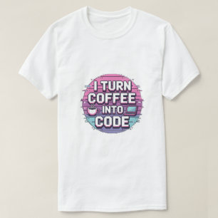 Ich mache Kaffee in Code - Retro Pixel Art Program T-Shirt