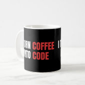 Ich mache Kaffee in Code, weibliche Coder, Program Kaffeetasse (Vorderseite Links)