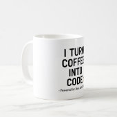 Ich mache Kaffee in Code - Witziges Programmangebo Kaffeetasse (Vorderseite Links)