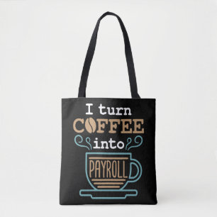 Ich mache Kaffee in Lohnrolle Tasche