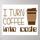Ich mache Kaffee in Programmiercode Poster (Vorne)