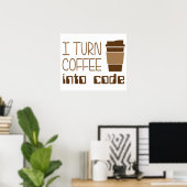 Ich mache Kaffee in Programmiercode Poster (Heimbüro)