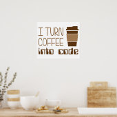 Ich mache Kaffee in Programmiercode Poster (Küche)