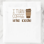 Ich mache Kaffee in Programmiercode Rechteckiger Aufkleber (Tasche)