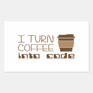 Ich mache Kaffee in Programmiercode Rechteckiger Aufkleber