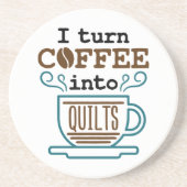 Ich mache Kaffee in Quilts Funny Quilter Getränkeuntersetzer (Vorne)