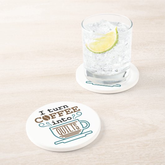 Ich mache Kaffee in Quilts Funny Quilter Getränkeuntersetzer (Seite)