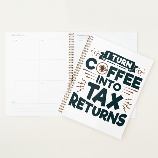 Ich mache Kaffee in Steuererklärung Buchhalter Vor Planer (Anzeige)