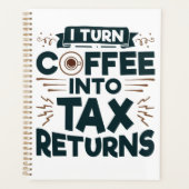 Ich mache Kaffee in Steuererklärung Buchhalter Vor Planer (Vorderseite)