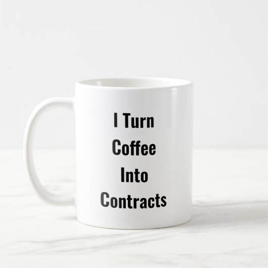 Ich mache Kaffee in Verträge - Tasse (Links)
