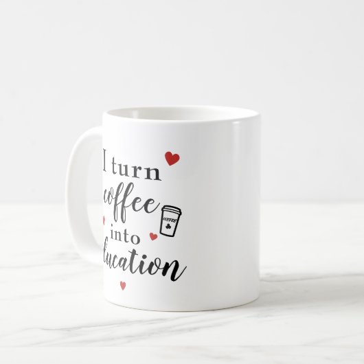 Ich mache Kaffee zu Bildung Kaffeetasse (Vorderseite Links)