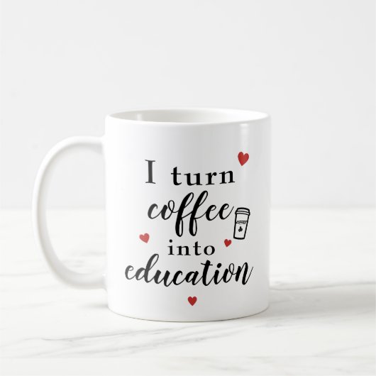 Ich mache Kaffee zu Bildung Kaffeetasse (Links)