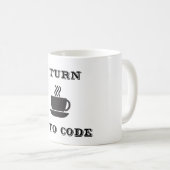 Ich mache Kaffee zu Code auf Kaffee-Tasse Kaffeetasse (VorderseiteRechts)