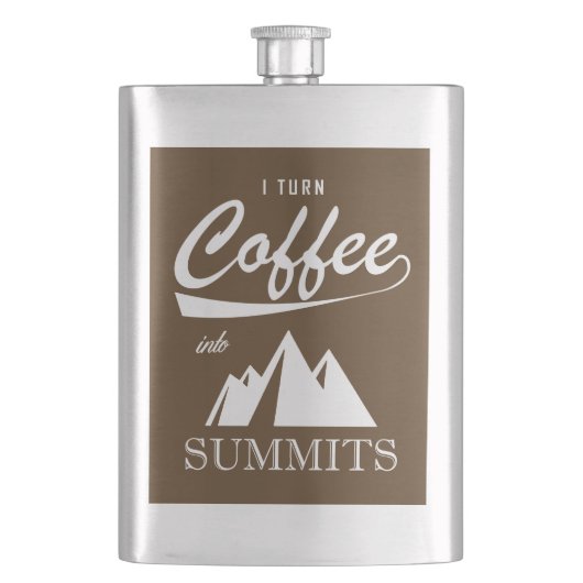 Ich mache Kaffee zu Gipfeln Flachmann (Vorderseite)