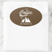 Ich mache Kaffee zu Gipfeln Ovaler Aufkleber (Tasche)