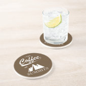 Ich mache Kaffee zu Gipfeln Sandstein Untersetzer (Seite)