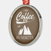 Ich mache Kaffee zu Gipfeln Silbernes Ornament (Links)