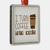 Ich mache Kaffee zu Programmierungscode Ornament Aus Metall (Rechts)