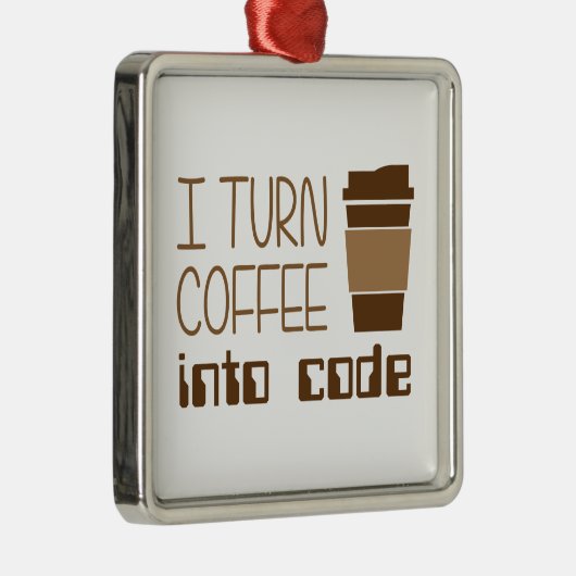 Ich mache Kaffee zu Programmierungscode Ornament Aus Metall (Rechts)