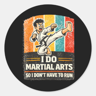 Ich mache Kampfsport Funny Retro Taekwondo Design Runder Aufkleber