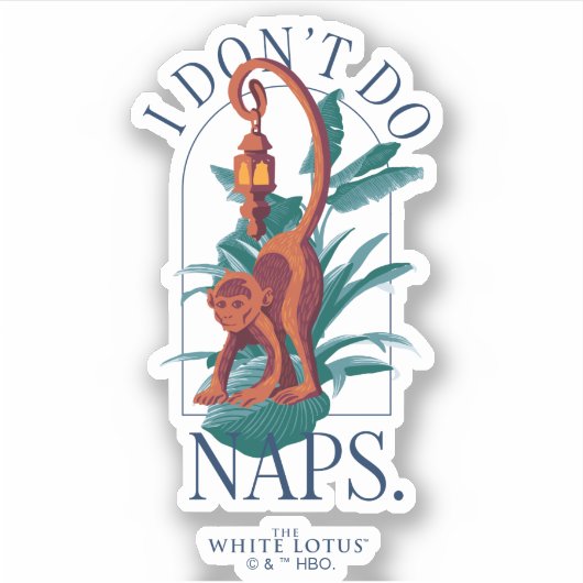 Ich mache keine Nickerchen Affe - Der weiße Lotus Aufkleber (Vorderseite)