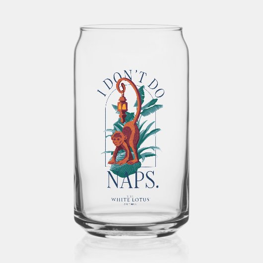 Ich mache keine Nickerchen Affe - Der weiße Lotus Dosenglas (Vorderseite)