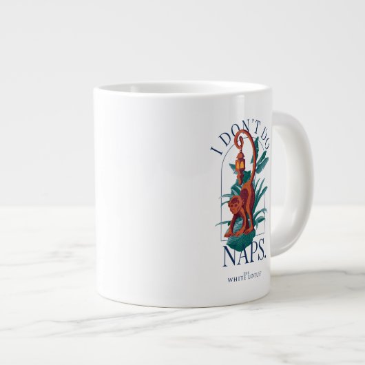 Ich mache keine Nickerchen Affe - Der weiße Lotus Jumbo-Tasse (Vorderseite Rechts)